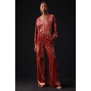 NWT Anthropologie Wide-Leg Velvet Trousers - Size 8